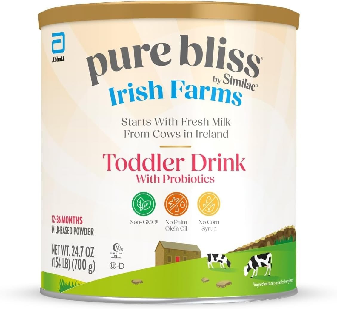 Pure Bliss by Similac Irish Farms Toddler Drink,* Easy to Digest, Non-GMO, Powder, 24.7-oz Can